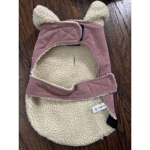 fuzzyard 20th Anniversary pink corduroy dog Jacket Sherpa Lining Size 2 - Picture 3 of 4